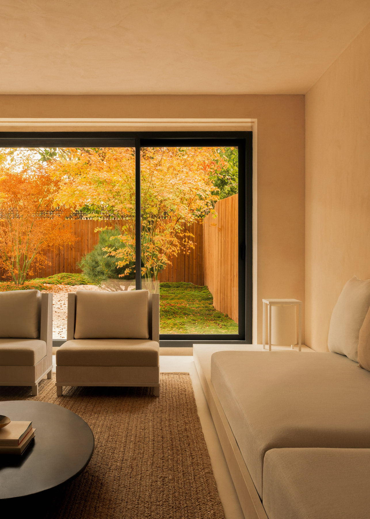 L’Imparfait by Guillaume Alan — living room facing the garden, apartment in Paris