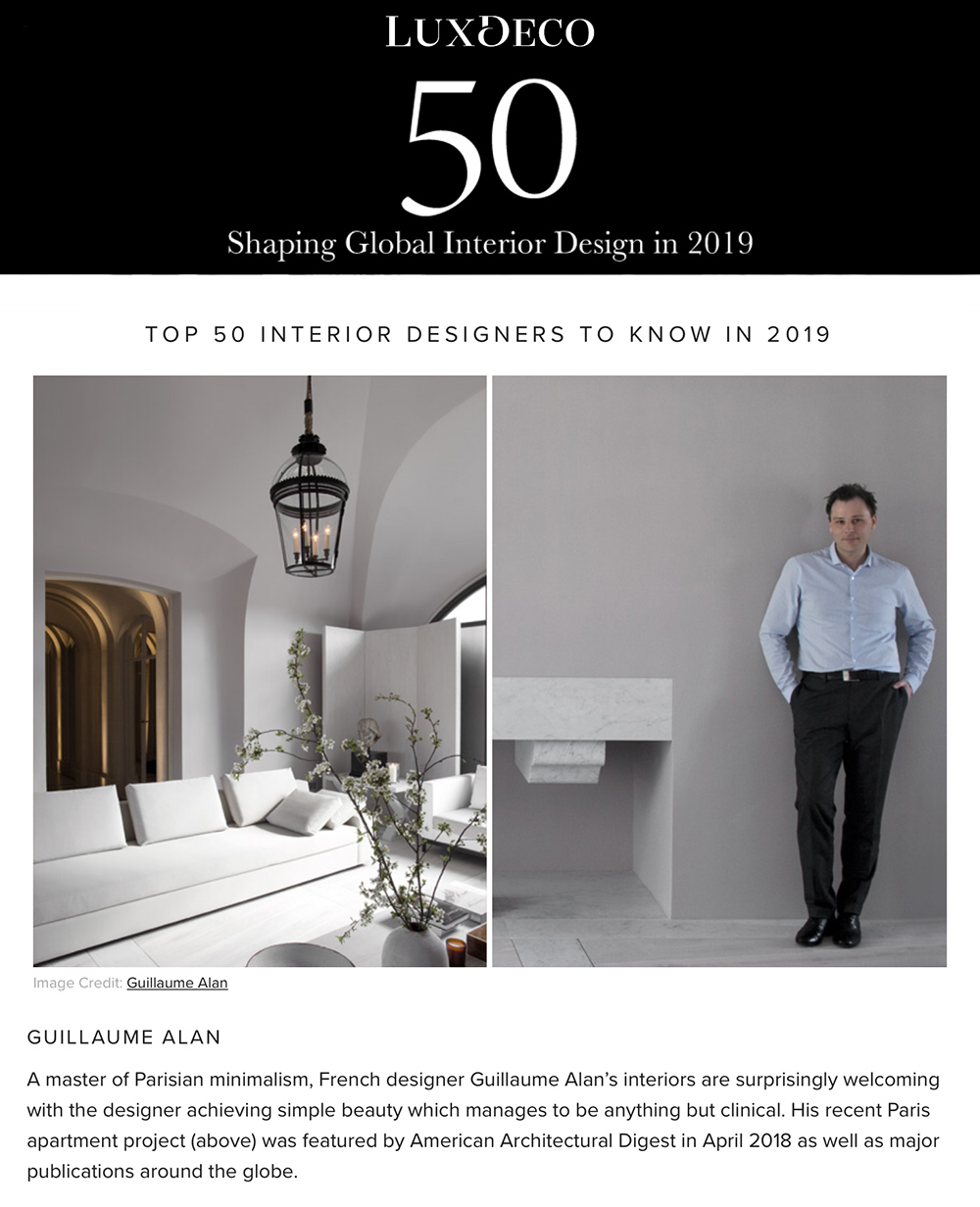 Guillaume Alan — LUXDECO UK